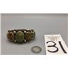 Image 9 : 9-Stone Green Turquoise Cuff Bracelet