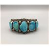 Image 1 : 9-Stone Blue Turquoise Cuff Bracelet