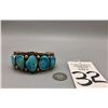 Image 9 : 9-Stone Blue Turquoise Cuff Bracelet