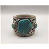 Image 2 : MASSIVE Sterling Cuff with High Grade Turquoise by Tommy Singer