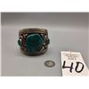 Image 9 : MASSIVE Sterling Cuff with High Grade Turquoise by Tommy Singer