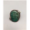 Image 4 : Sterling Silver and Large Green Stone Ring