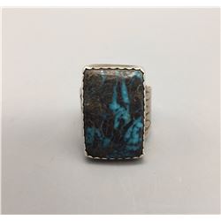 Nice Blue Turquoise and Sterling Ring