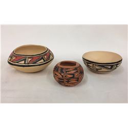 3 Hopi Pottery Bowls