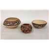 Image 1 : 3 Hopi Pottery Bowls