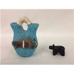 Zuni Fetish and Fetish Pot
