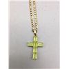 Image 2 : Gold, Gemstone, Cross Pendant and Chain