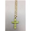 Image 7 : Gold, Gemstone, Cross Pendant and Chain