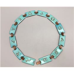 1940s Enameled Copper Concho Belt