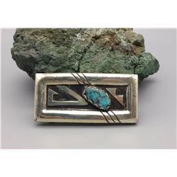Vintage Sterling and Turquoise Belt Buckle