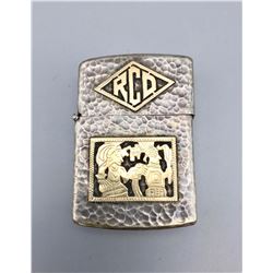 Hammered Coin Silver Lighter Cover