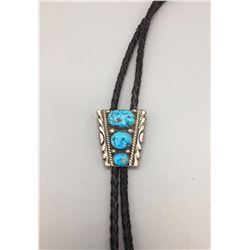 Vintage Turquoise and Sterling Bolo - Leekya