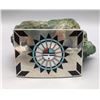 Image 1 : Zuni Sunface Inlay Belt Buckle - Signed