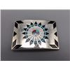 Image 2 : Zuni Sunface Inlay Belt Buckle - Signed