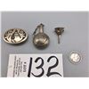 Image 7 : Sterling Silver Flask, Funnel, and Pill Box