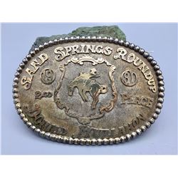 Sterling Silver and Gold Filled Trophy Belt Buckle