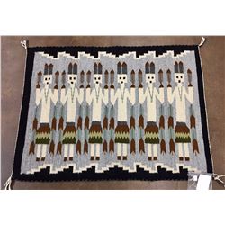Vintage Navajo Yei Textile With Weavers Pic