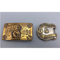 2 Vintage Cowboy Belt Buckles