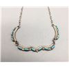Image 1 : Sterling Silver, Needlepoint, Turquoise Necklace