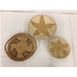 3 Tohono O'odham Baskets - Plaques