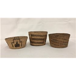 3 Vintage Pima Willow Baskets