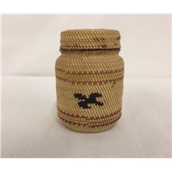 Vintage NW Coast Basketry Bottle -Jar