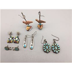 Vintage Group of Native American Earrings