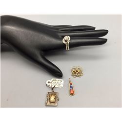 Gold Pendants, Rings, and Pins