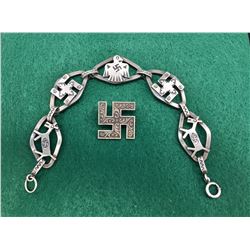 Fred Harvey Era Whirling Log Bracelet and Pin
