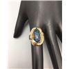 Image 2 : Gold Ring with High Grade Spiderweb Turquoise