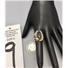 Image 8 : Gold Ring with High Grade Spiderweb Turquoise