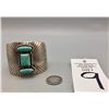 Image 9 : Gold Ring with High Grade Spiderweb Turquoise