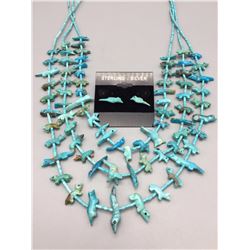 Older, Zuni Fetish Necklace and Earrings