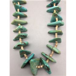 Vintage Turquoise and Heshi Shell Necklace
