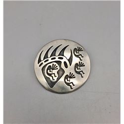 Hopi Overlay Sterling Silver Pin/Pendant