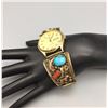 Image 1 : Vintage Turquoise and Coral Watch Bracelet