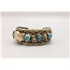 Image 1 : Vintage Turquoise and Coral Watch Cuff Bracelet