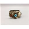 Image 2 : Vintage Turquoise and Coral Watch Cuff Bracelet