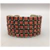 Image 1 : Sterling Silver and Spiny Oyster 5 Row Bracelet