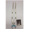 Image 2 : Sterling Silver Bead Necklace with Naja and Matching Earrings