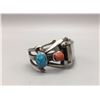 Image 1 : Turquoise and Coral Watch Bracelet