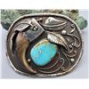 Image 1 : Sterling Silver, Turquoise and Bear Claw Buckle