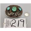 Image 8 : Sterling Silver, Turquoise and Bear Claw Buckle
