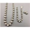 Image 1 : Sterling Silver Bead Necklace, Bracelet and Earrings Set