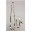 Image 2 : Sterling Silver Bead Necklace, Bracelet and Earrings Set