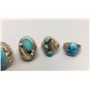 Image 2 : Group of 6 Sterling Silver and Turquoise Rings