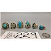 Image 8 : Group of 6 Sterling Silver and Turquoise Rings