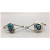 Image 1 : Pair of Sterling Silver and Turquoise Bracelets