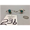 Image 8 : Pair of Sterling Silver and Turquoise Bracelets