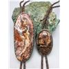 Image 1 : Pair of Agate and Sterling Silver Bolos